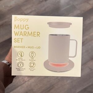 Poppy Stainless Steel Mug Warmer Set - Cream